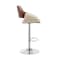 Armen Living Colby Adjustable Cream Faux Leather and Chrome Finish Bar Stool LCCYBAWACR - alternate 7